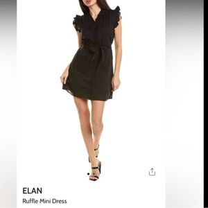 Elan Black Ruffle Mini Dress Size M NEW